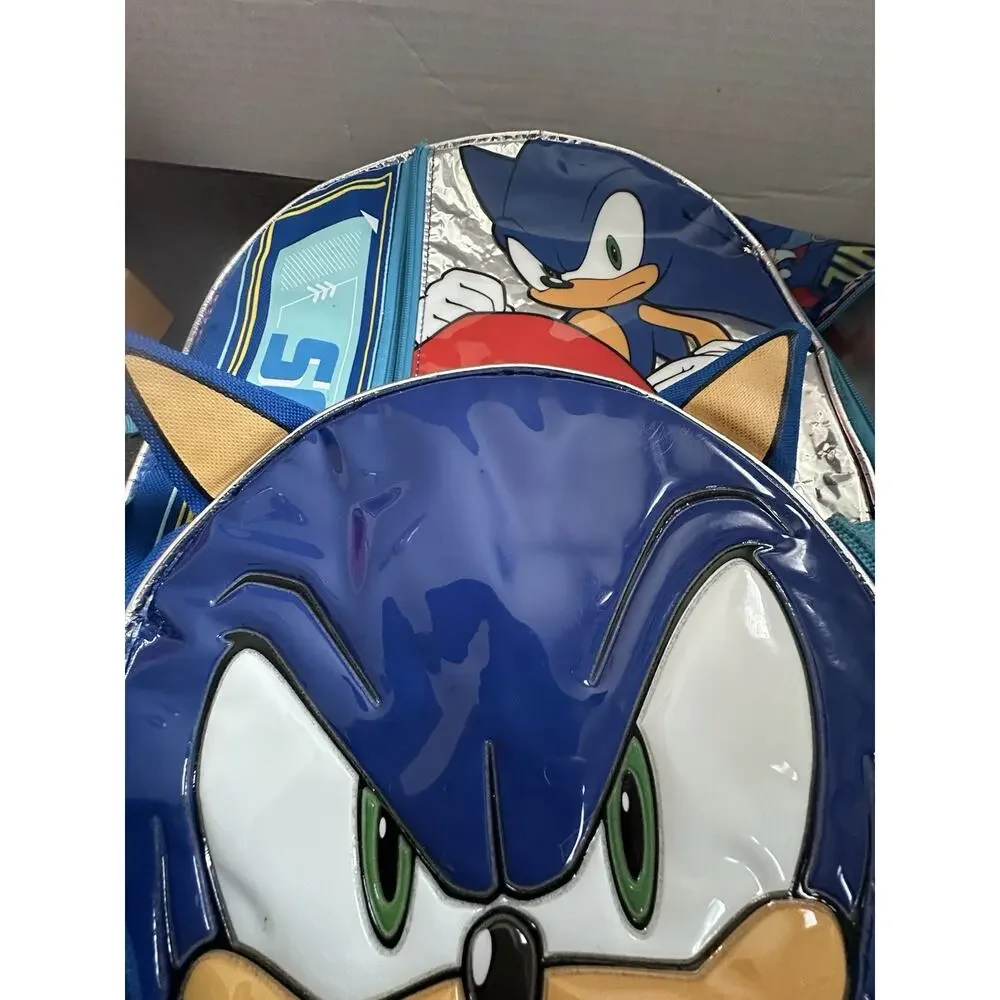 Sonic The Hedgehog Backpack w/ Attached Lunch Bag Knuckles Tails Kids School